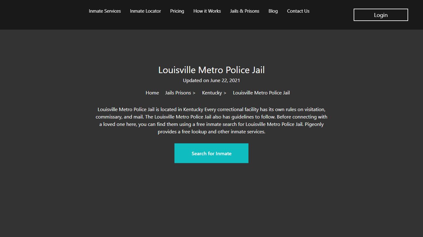 Louisville Metro Police Jail Inmate Search | Kentucky